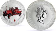 Cook Islands 1 dollar Cook Islands 1 dollar Fire Engines Cars Bickle Triple Pumper silver coin 2005 -