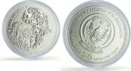Rwanda 50 francs Rwanda 50 francs African Ounce Rhinoceros Wildlife Fauna Matte silver coin 2012 -