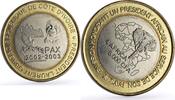 Cote d'Ivoire 6000 fracns Ivory Coast 6000 francs Laurent Gbagbo Elephant Four Africa bimetal coin 2003 -