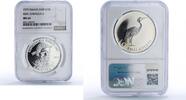 Eswatini (Swaziland) 10 emalangeni Swaziland 10 emalangeni Sobhuza II Birth Heron Bird MS64 NGC silver coin 1975 -