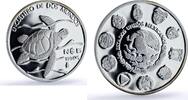 Mexico 5 pesos Mexico 5 pesos Sea Turtle Wildlife Ibero-American Fauna proof silver coin 1994 -