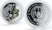 Rwanda 500 francs Rwanda 500 francs Year of the Snake proof silver coin 2013 -