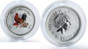 Australia 50 cents Australia 50 cents Year of Rooster Lunar Series I color silver coin 2005 -