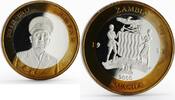 Zambia 5000 kwacha Zambia 5000 kwacha Chinese General Wang Shushengi bimetalic coin 1997 -