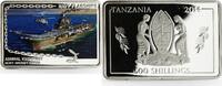 Tanzania 500 shillings Tanzania 500 shillings Navy Flagships series Admiral Kuznetsov silver coin 2014 -