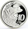 Fiji 10 dollars Fiji 10 dollars World Wildlife Fund Fauna Ground Frog proof silver coin 1986 -