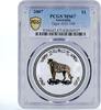 Australia 1 dollar Australia 1 $ Lunar Calendar I Year of Tiger MS67 PCGS gilded silver coin 2010 -