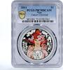 Niue 1 dollar Niue 1 dollar Alphonse Mucha Zodiac series Cancer PR70 PCGS silver coin 2011 -