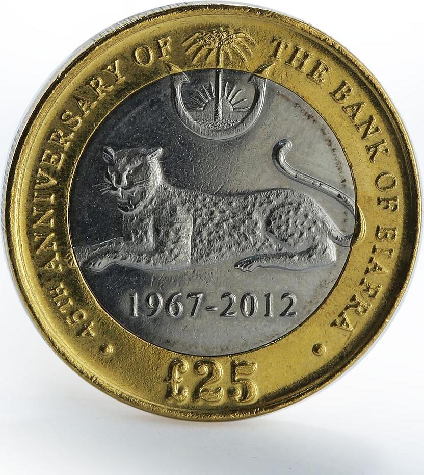 Nigeria Biafra 25 Pounds 45 Years Bank Biafra Bimetal Coin 2012 MA Shops nigeria-biafra-25-pounds-45-years-bank-biafra-bimetal-coin-2012-ma-shops