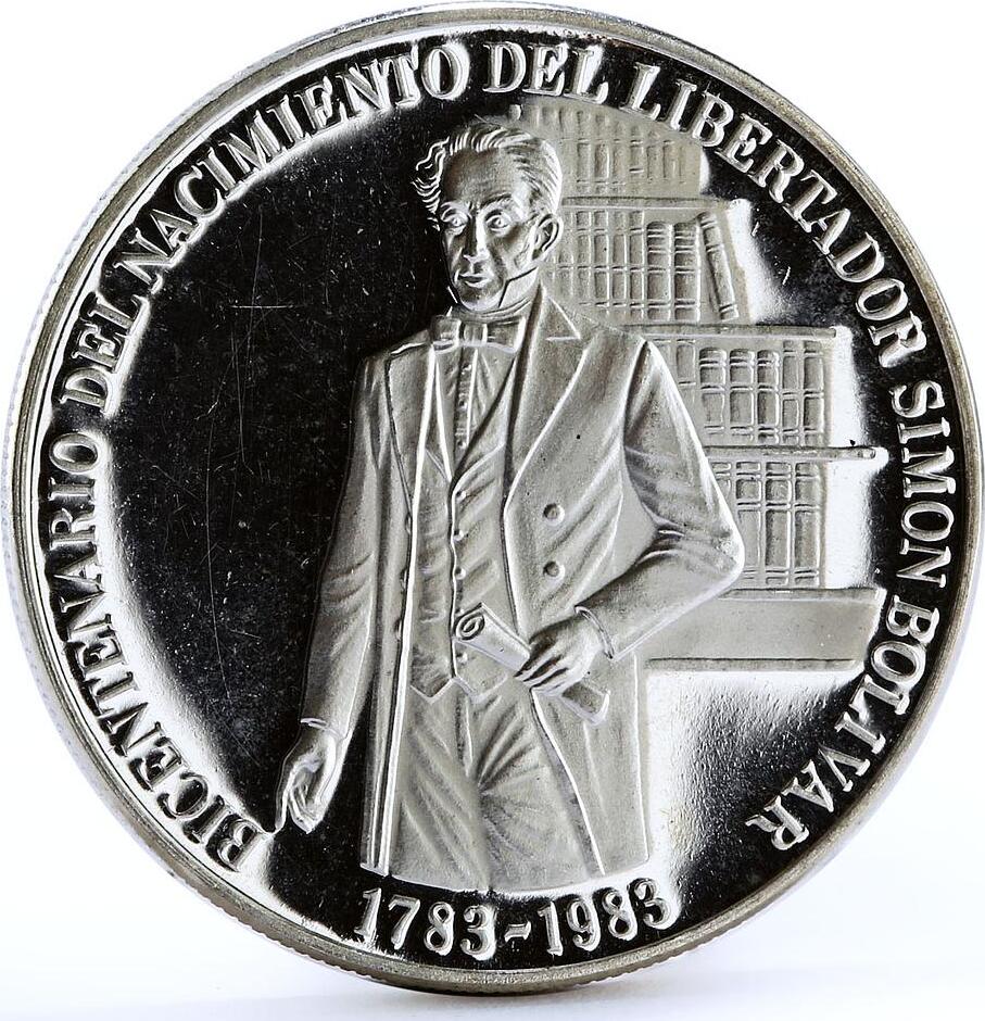 Venezuela 100 bolivares Bicentenary of Liberator Simon Bolivar silver coin  1983 Proof | MA-Shops