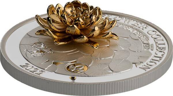 Samoa 2022 5$ Golden Flower Collection Water Lily 1 oz Silver