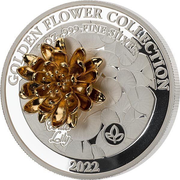 Samoa 2022 5$ Golden Flower Collection Water Lily 1 oz Silver