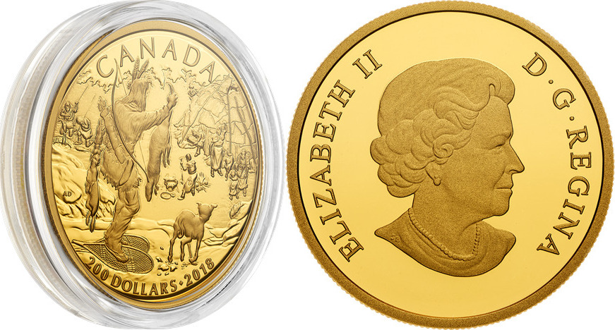 Canada 2018 200$ Early Canadian History First Nations 1/2 oz Pure Gold ...