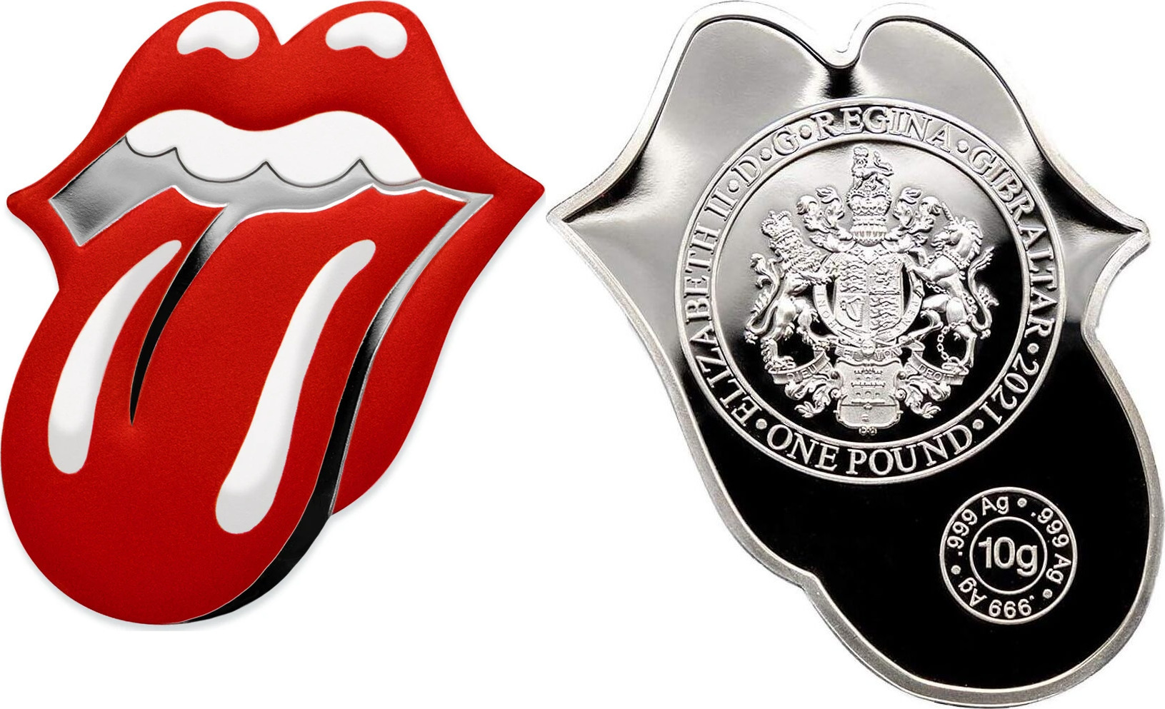 Gibraltar 1 Pounds 2021 ROLLING STONES Tongue & Lips 10 grams