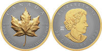 Canada 20$ Maple Leaf SML Ultra High Relief Gold Plating 1 oz Silver Coin -