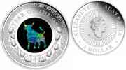 1$ 2021 Australia Australian OPAL LUNAR YEAR OF THE OX 1 oz Silver Coin 
