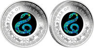 Australia 1$ OPAL LUNAR YEAR OF THE SNAKE 1 oz Silver Coin -