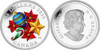 Canada 20$ Canada 2013 20$ Venetian Glass Candy Cane 1 oz Pure Silver Coin #1 -