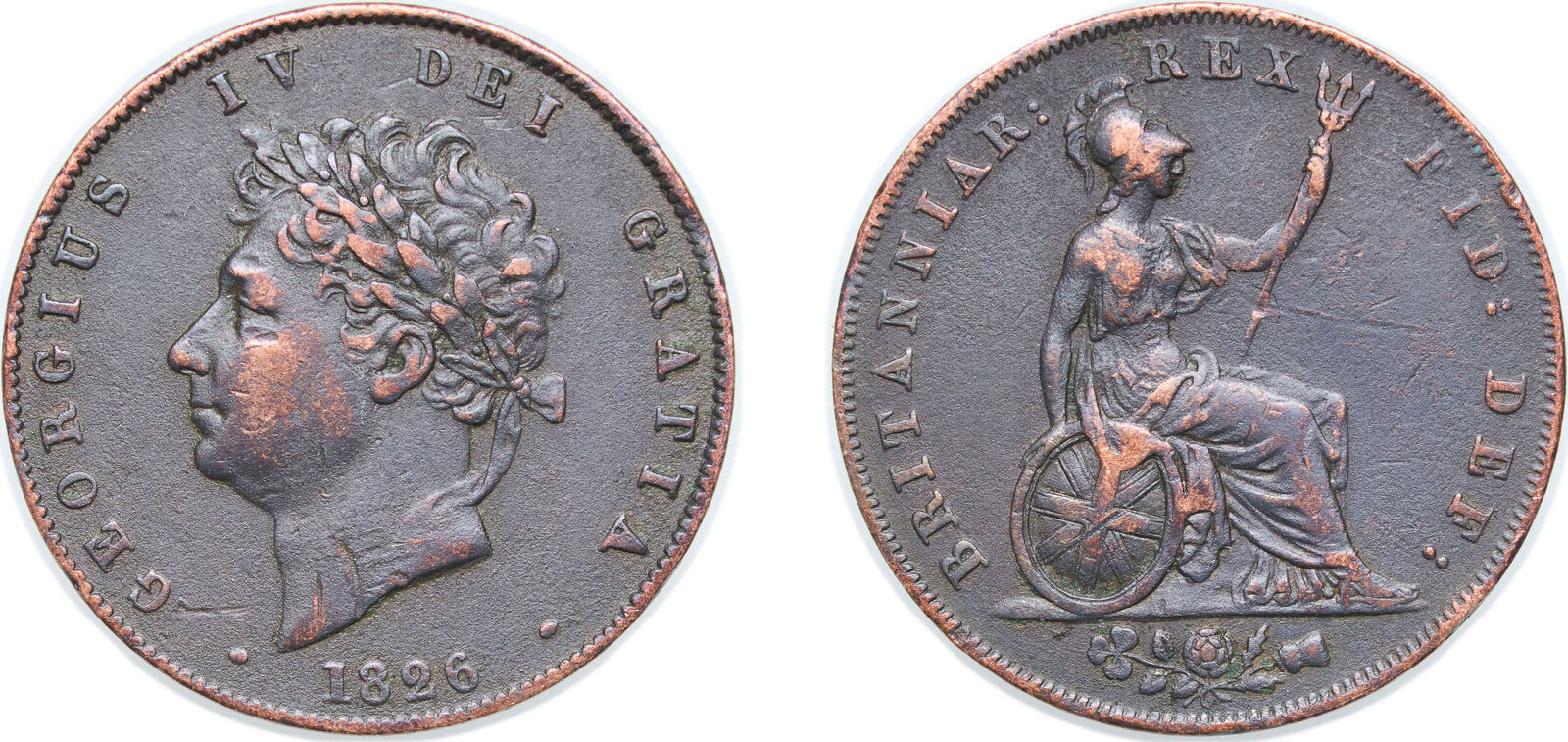 Great Britain United Kingdom 1826 ½ Penny - George IV Copper (9032000 ...