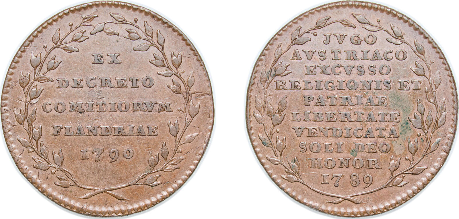 NULL Belgium Austrian Netherlands 1790 Token - Liberty Flanders Copper  11.5g AU | MA-Shops