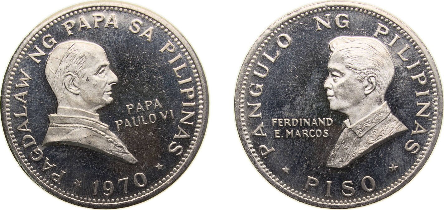 1 Peso 1970 San Francisco mint Philippines Republic 1970 1 Piso (Pope ...