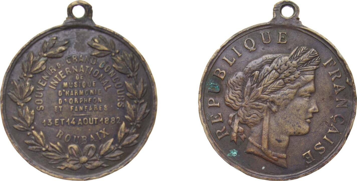 Médaille Patriotique Qui Vive France 1882 Ligue Des Patriotes Bronze 23mm 8g