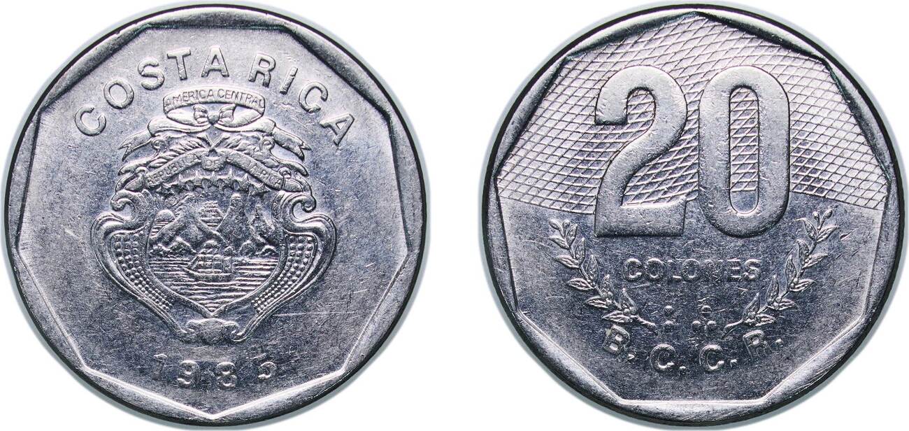 1985 Casa da moeda do Brasil Costa Rica Second Republic 1985 20 Colones ...