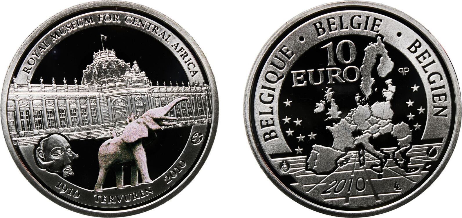 2010 Royal Mint of Belgica. Belgium 2010 10 Euros - Albert II (African  Museum) Silver (.925) Royal Mint of Belgium (20000) 18.78g PF KM 290 LA ...