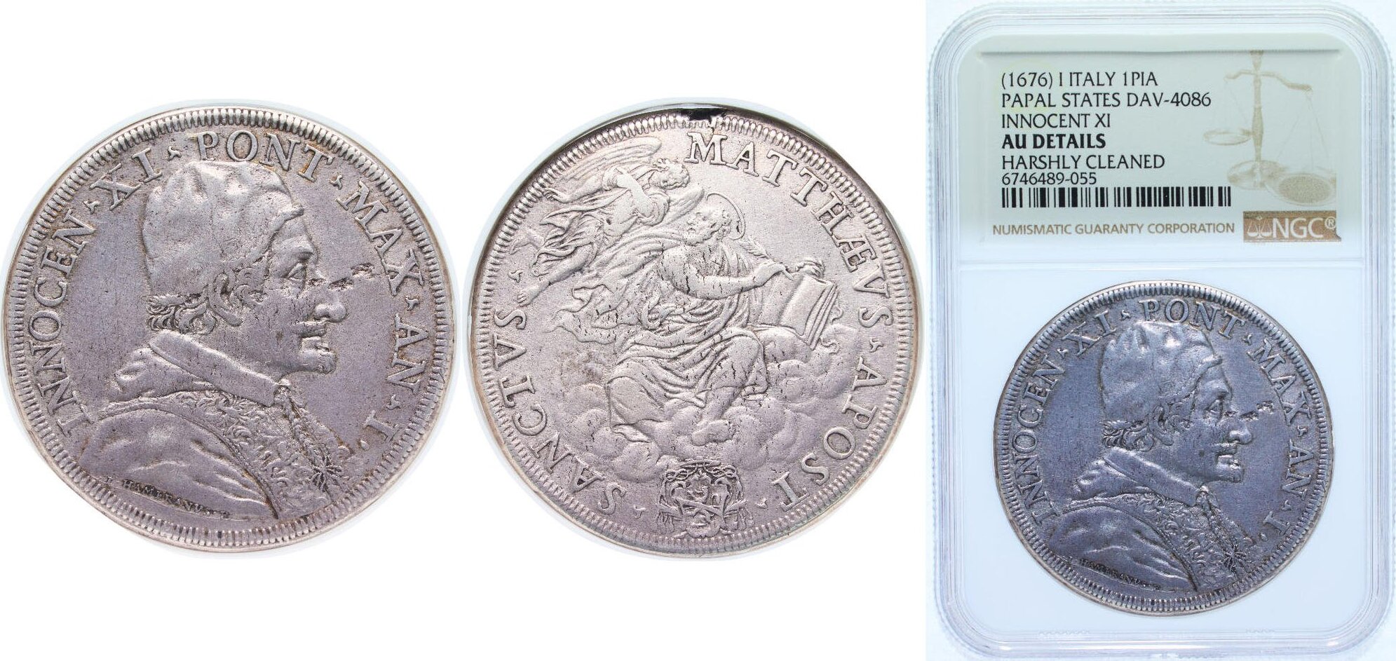 Italy 1676 Rome Mint 1676 1 Piastra - Innocenzo XI (MATTHÆVS APOST