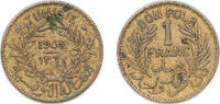 Tunisia 1 Franc Tunisia French Protectorate AH 1364 (1945) 1 Franc (Chambers of Commerce Coinage) Aluminium bronze Paris Mint (10699132) 4g VF K -
