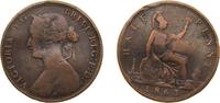 Great Britain ½ Penny Great Britain United Kingdom 1863 ½ Penny - Victoria (2nd portrait; 1st type) Bronze Royal Mint (Tower Hill) 5.3g VF KM 748 Sp 3 -