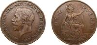 Great Britain 1 Penny Great Britain United Kingdom 1932 1 Penny - George V (smaller portrait) Bronze Royal Mint (Tower Hill) (8277600) 9.45g XF KM 838 -