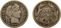 United States 1 Dime United States Federal republic 1908 1 Dime Barber Dime Silver (.900) (.100 copper) Philadelphia Mint (10600000) 2.5g VF KM 113 -