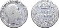 Great Britain 6 Pence Great Britain United Kingdom 1907 6 Pence - Edward VII Silver (.925) (8733600) 2.73g VF KM 799 Sp 3983 -