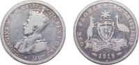 Australia 1 Florin Australia Commonwealth 1918 M 1 Florin - George V Silver (.925) Melbourne Mint (2095000) 11g VF KM 27 -