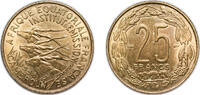 French Equatorial Africa 25 Francs French Equatorial Africa French colonies Federation 1958 25 Francs Aluminium bronze Paris Mint (12000000) 7.9g UNC KM 12 Lec 31 -