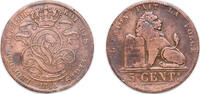 Belgium 5 Centimes Belgium 1848 5 Centimes - Léopold I Copper 9.8g VF KM 5.1 KM 5.2 KM 5.3 KM 5.1a LA BFM-14 -