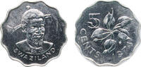 Eswatini 5 Cents Kingdom of Swaziland (1968-2018) 1974 5 Cents - Sobhuza II Copper-nickel (1252000) 2.08g PF KM 9 Schön 9 -