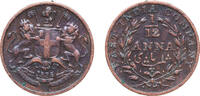 India 1⁄12 Anna India India - British East India Company 1835 1⁄12 Anna - King William IV and Queen Victoria Copper 2g VF KM 445 -