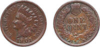 United States 1 Cent United States Federal republic 1901 1 Cent Indian Head Cent Bronze (.950 copper, .050 tin and zinc) (79609158) 3.11g VF KM 90a -