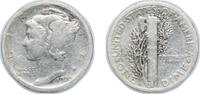 United States 1 Dime United States Federal republic 1920 D 1 Dime Mercury Dime Silver (.900) (19171000) 2.5g VF KM 140 Schön 133 -