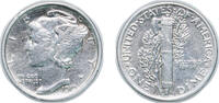 United States 1 Dime United States Federal republic 1919 1 Dime Mercury Dime Silver (.900) (35740000) 2.5g XF KM 140 Schön 133 -