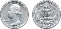 United States ¼ Dollar United States Federal republic 1960 D ¼ Dollar Washington Silver Quarter Silver (.900) (63000324) 6.25g VF KM 164 Schön 168 -