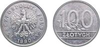 Poland 100 Zlotys Poland Third Republic 1990 MW 100 Zlotys Copper-nickel Mint of Poland (37341000) 7.86g AU Y 214 ParM 602 Schön 202 Fischer Po OB -