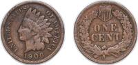 United States 1 Cent United States Federal republic 1906 1 Cent Indian Head Cent Bronze Philadelphia Mint (96020530) 3.07g VF KM 90a Schön 117a -