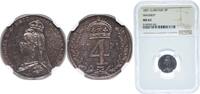 Great Britain 4 Pence Great Britain United Kingdom 1891 4 Pence - Victoria (2nd portrait; Maundy issues) Silver (.925) (11000) 1.9g NGC MS 62 KM 773 S -