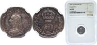 Great Britain 3 Pence Great Britain United Kingdom 1891 3 Pence - Victoria (2nd portrait; incl. Maundy) Silver (.925) (6323000) 1.41g NGC MS 62 KM 758 -