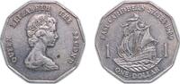 Eastern Caribbean States 1 Dollar Eastern Caribbean States 1989 1 Dollar - Elizabeth II (2nd portrait) Copper-nickel Royal Mint 8g AU KM 20 -