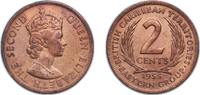 Eastern Caribbean States 2 Cents Eastern Caribbean States 1955 2 Cents - Elizabeth II (1st portrait) Bronze Royal Mint (Tower Hill) (5500000) 9.45g AU KM 3 -