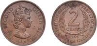 Eastern Caribbean States 2 Cents Eastern Caribbean States 1955 2 Cents - Elizabeth II (1st portrait) Bronze Royal Mint (Tower Hill) (5500000) 9.45g UNC KM 3 -
